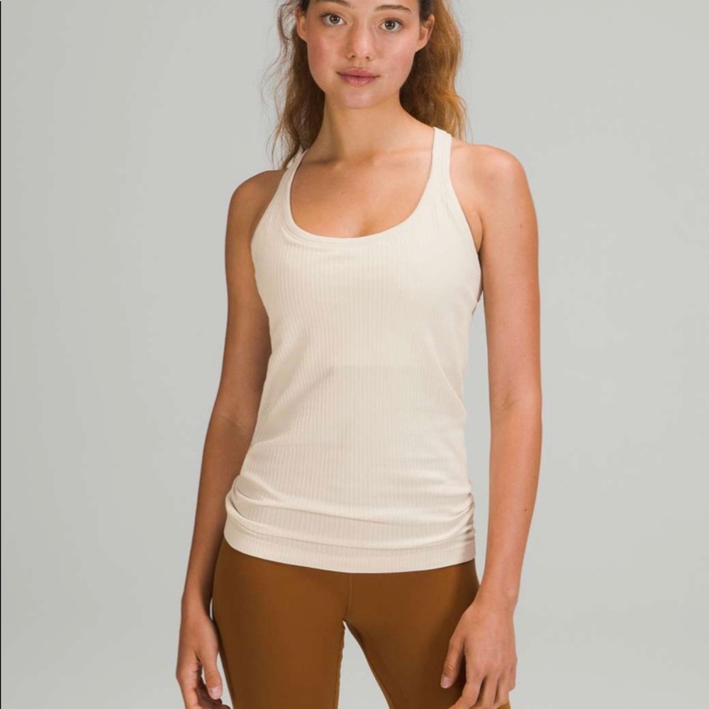 Lululemon Ebb to street tank Opal color